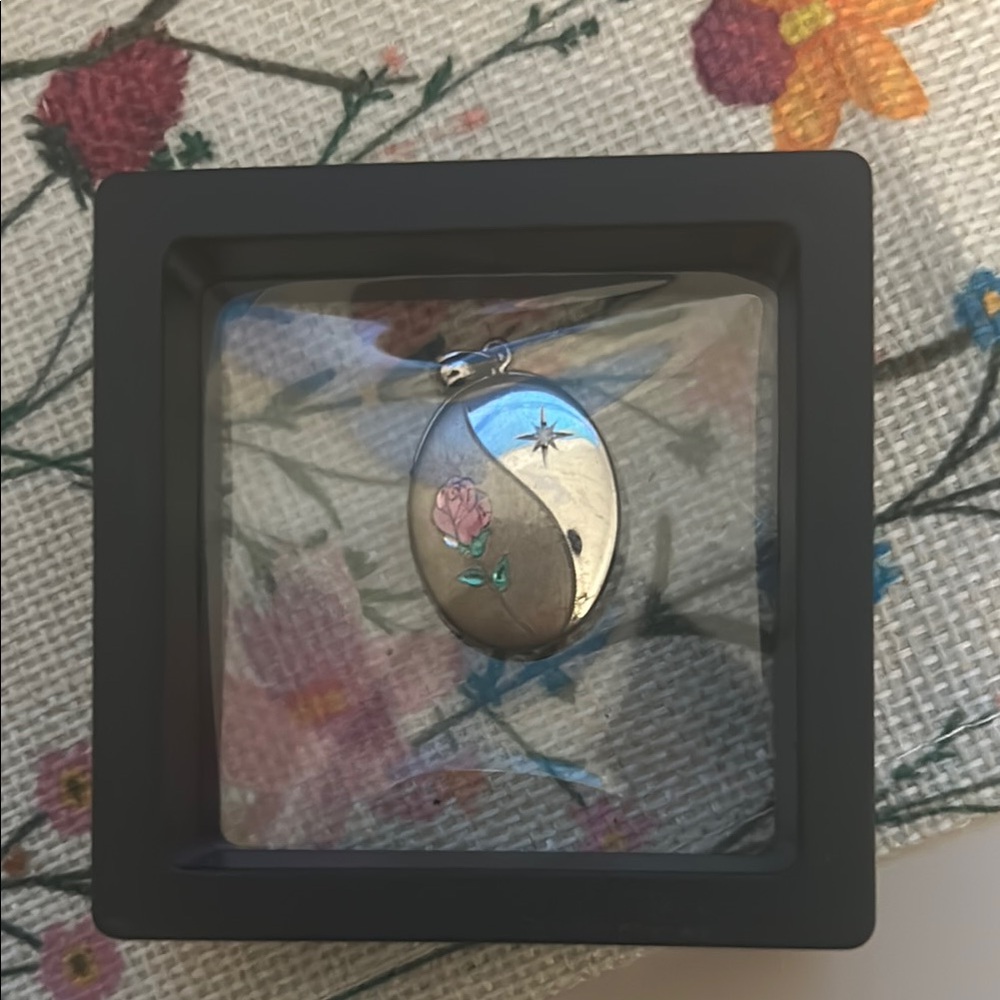 Floral Moon Pendant Necklace
